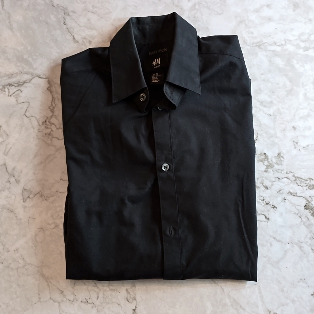 H&M Men's XS Slim Fit black button down